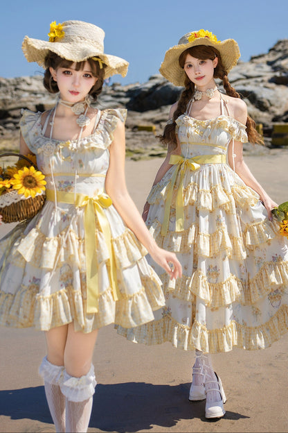 Sunflower Garden Ruffle Dress Set