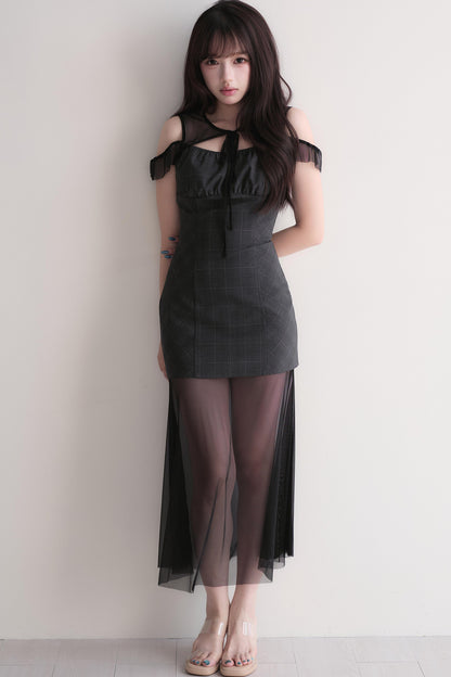 Elegant Sheer Layered Maxi Dress