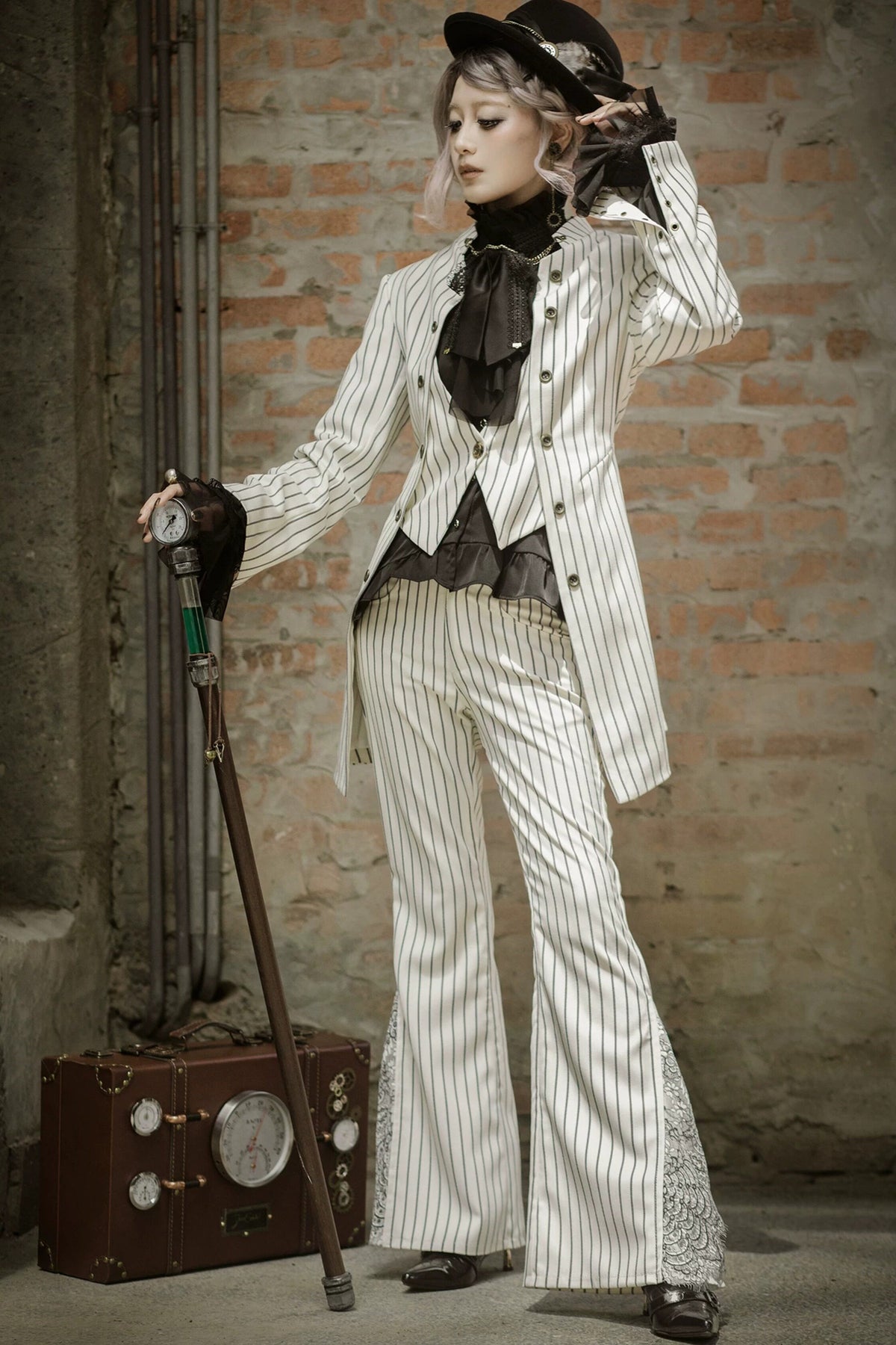 Striped Flared Suit Pants
