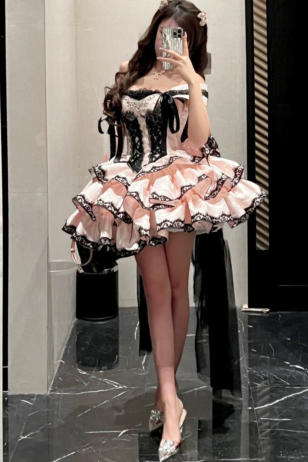 [Pre-order Item] Romantic Lace Mini Lolita Dress + Ribbon Train