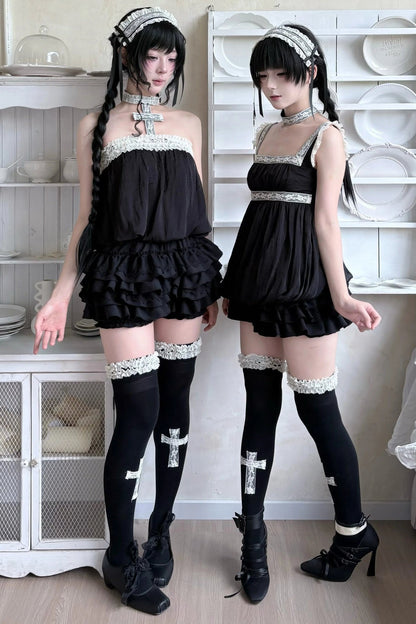 French Romantic Lace Camisole and Pants Set-Up