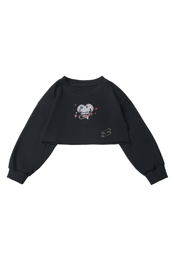 Gray Black Bass Mouse Sweatshirt Set