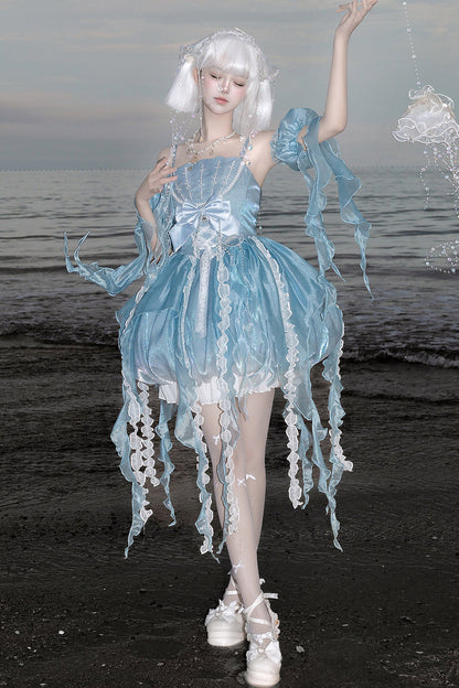 Fantasy Jellyfish Suspender Dress With Sleeves Set