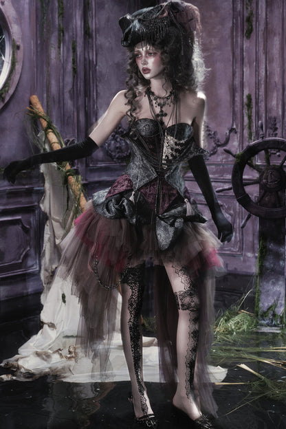 Asymmetrischer Gothic-Meshrock