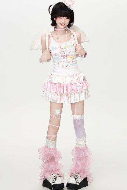Candy Star Ruffle Skirt + Vest