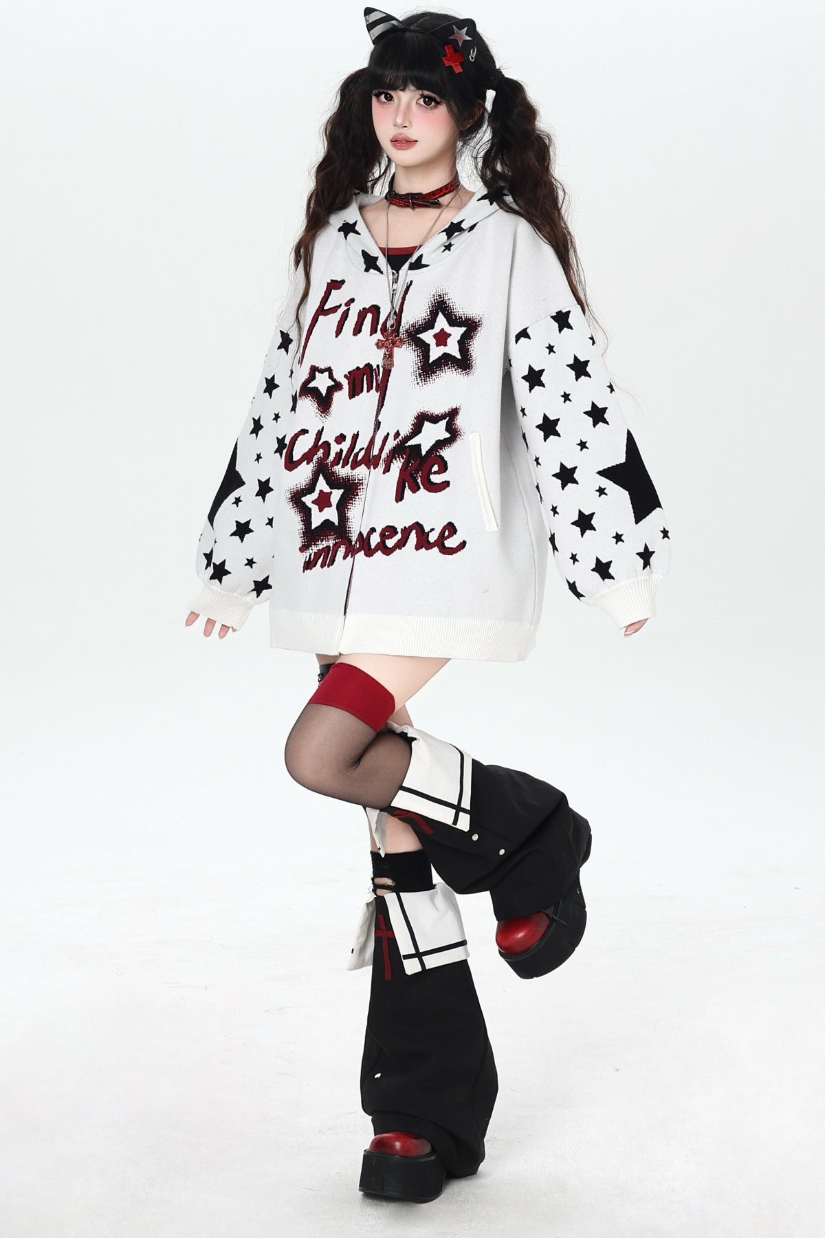 Night Stars Lantern Sleeve Cardigan