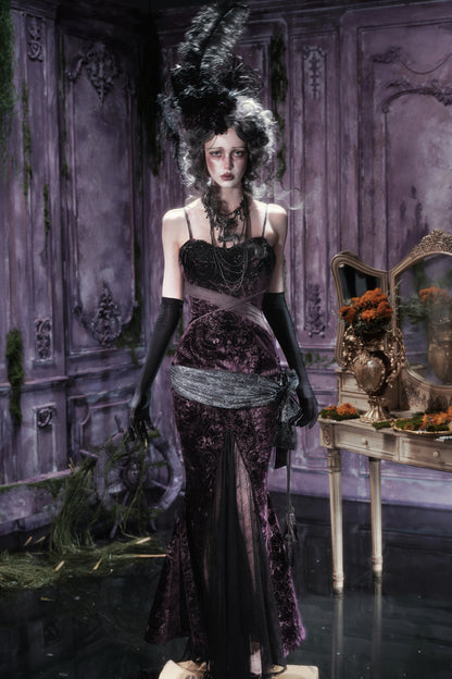 Robe sirène gothique en velours