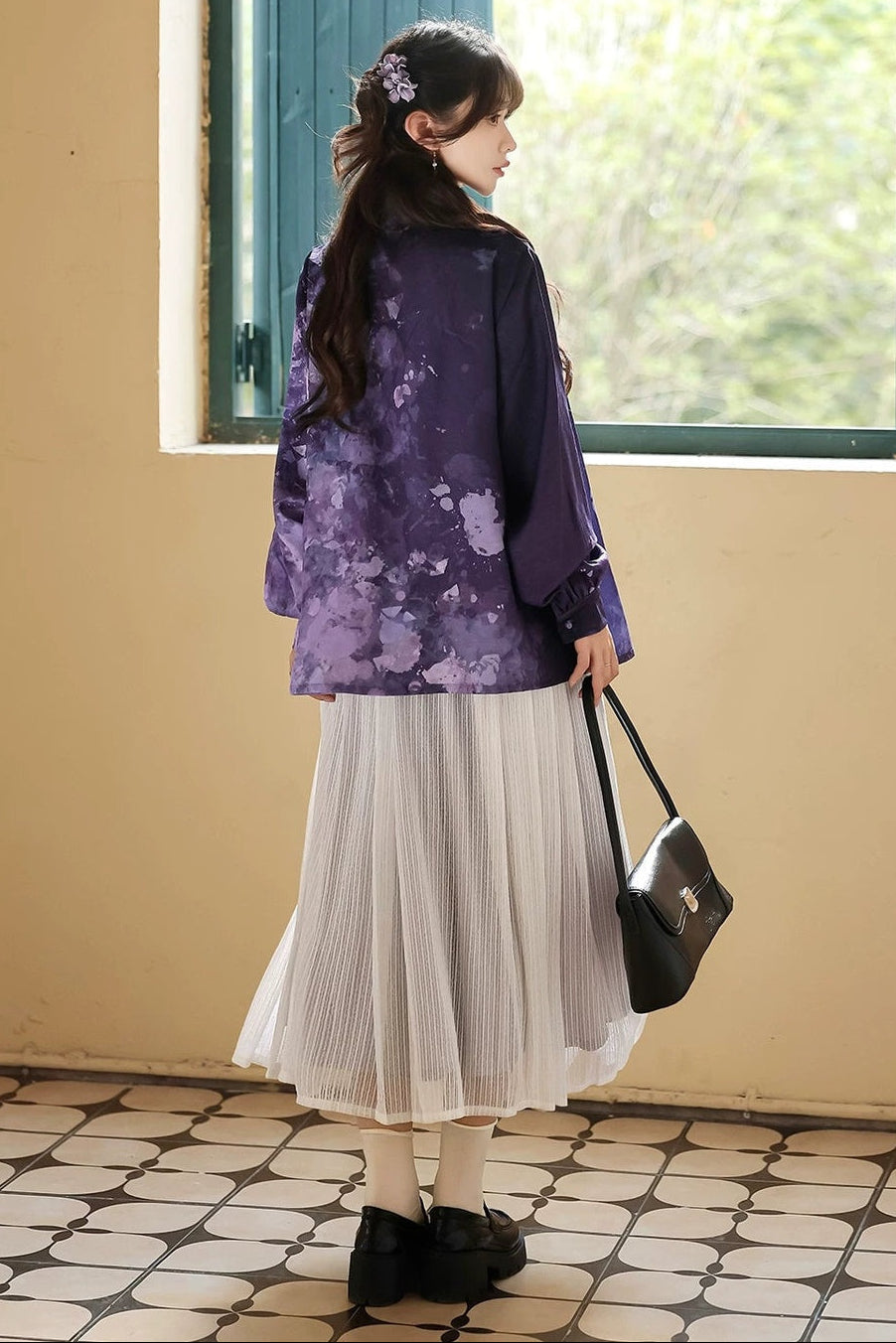 Iris Mist New Chinese Style Shirt and Skirt Set-Up