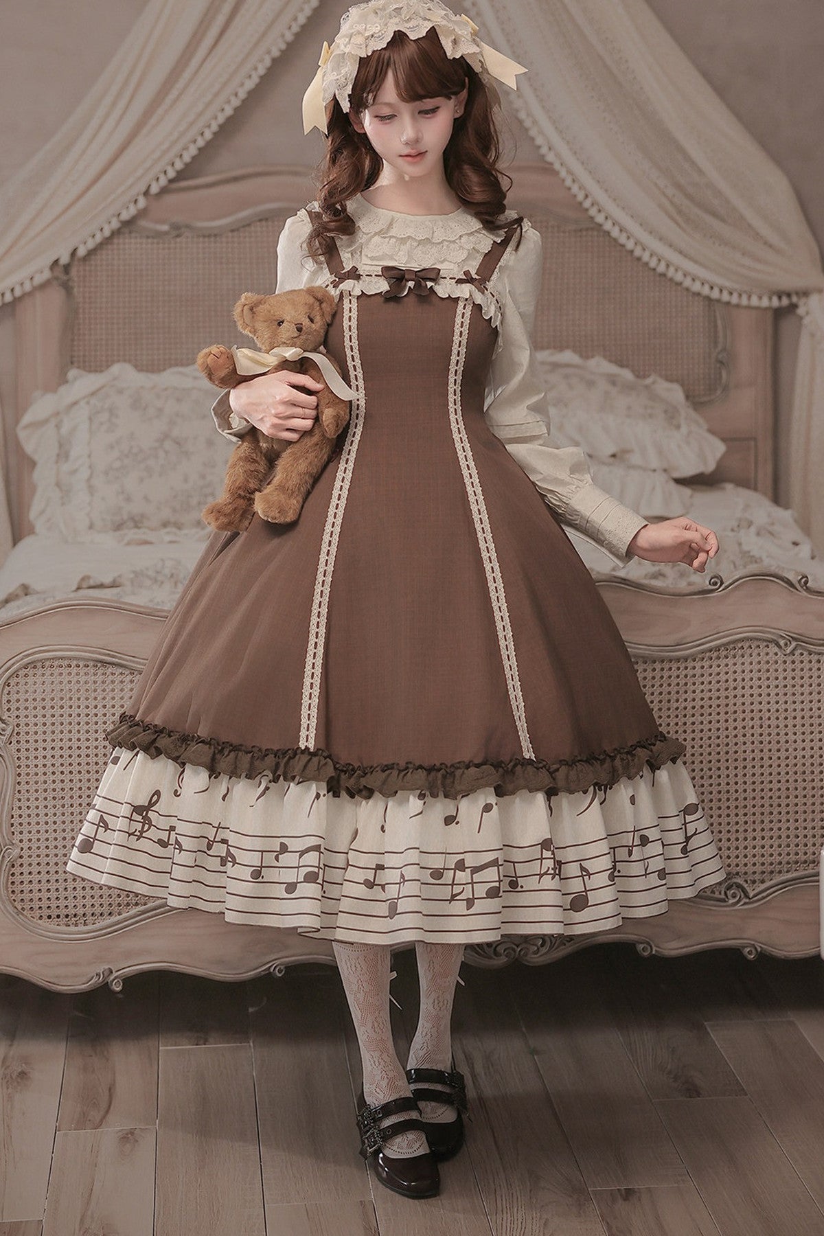 Bedrucktes Rüschenkleid- und Hemd-Set