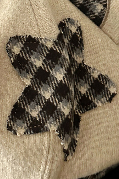 Plaid Star Cat Ear Octagonal Beret