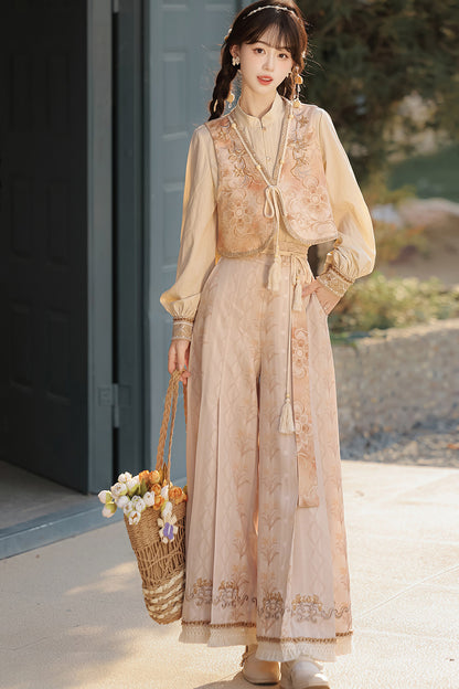 Lily Flower Tea Floral Vest Top and Skirt Set-Up