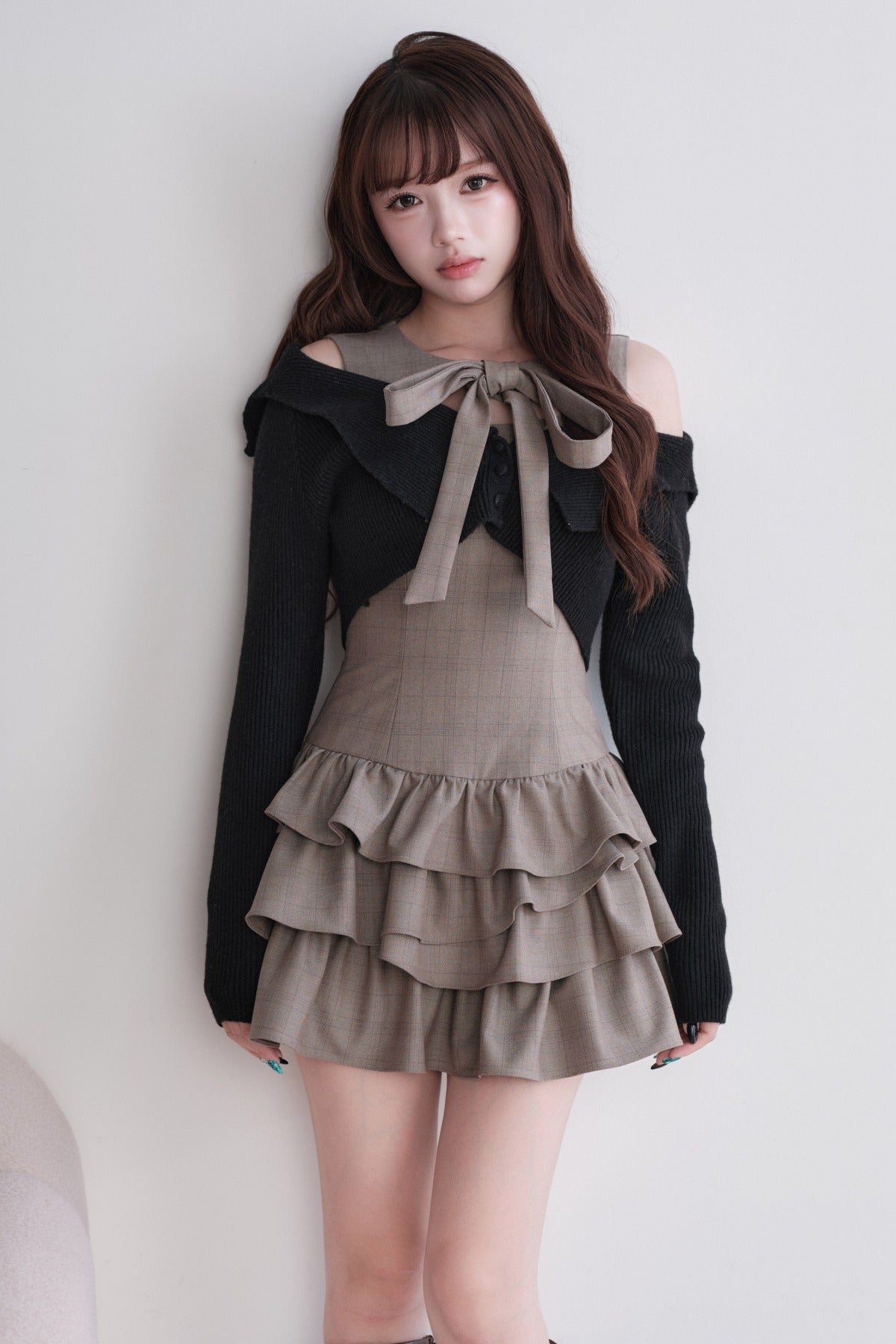 Multi-Layered Knit Top and Dress Set