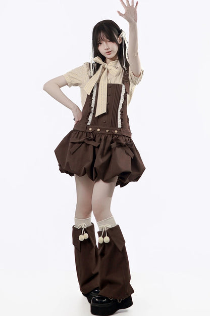 Midsummer Night Lace-Up Blouse + Suspender Skirt + Leg Warmers