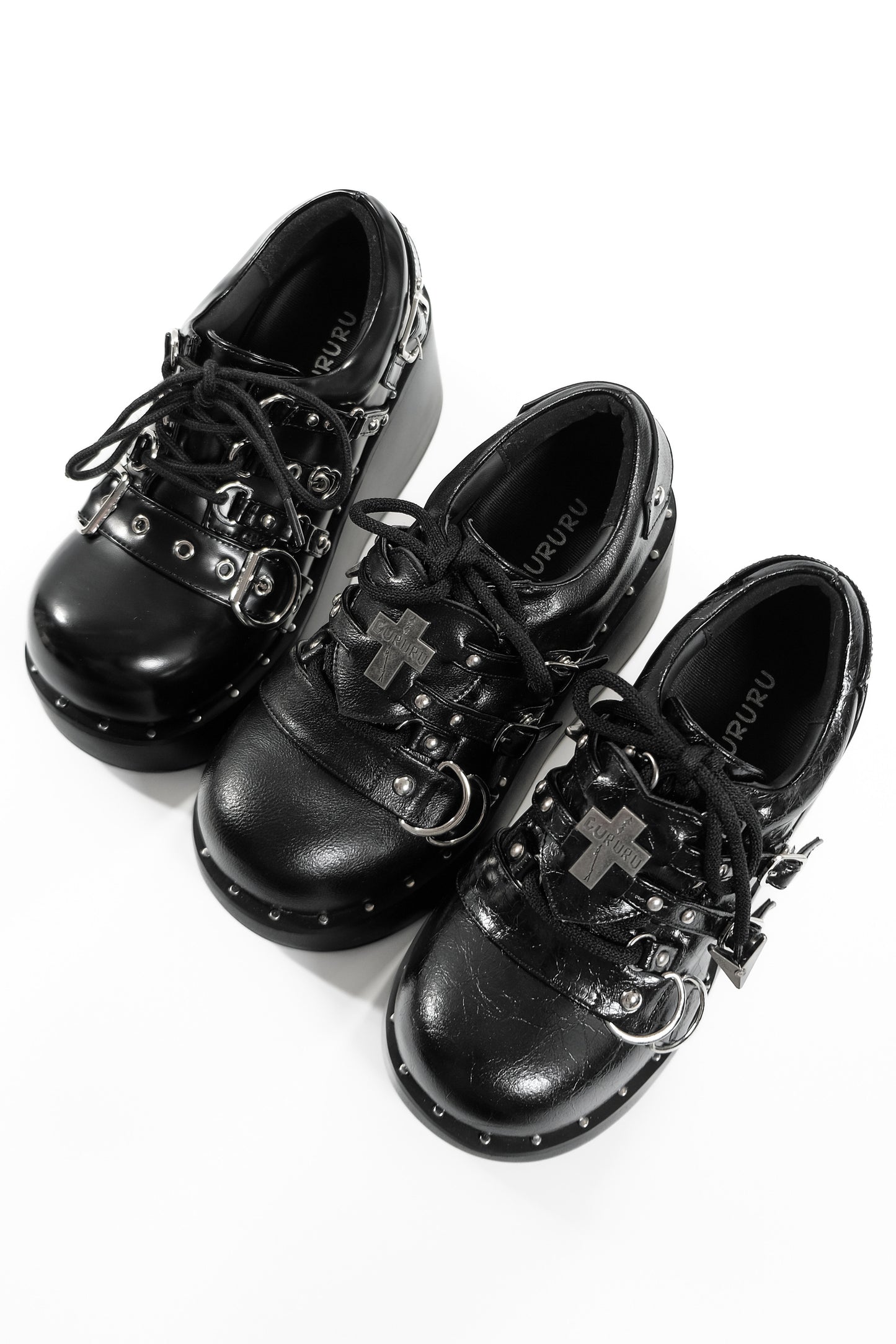 Y2K Punk Thick-Soled Leather Shoes