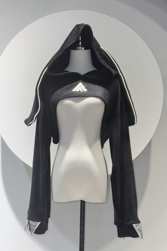 Top oversize con capucha, orejas de conejo y garras