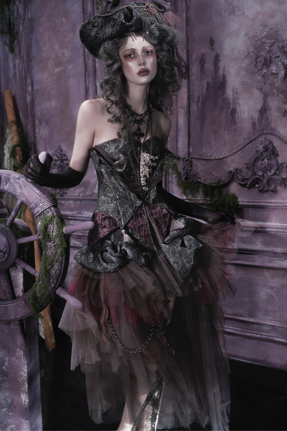 Asymmetrischer Gothic-Meshrock