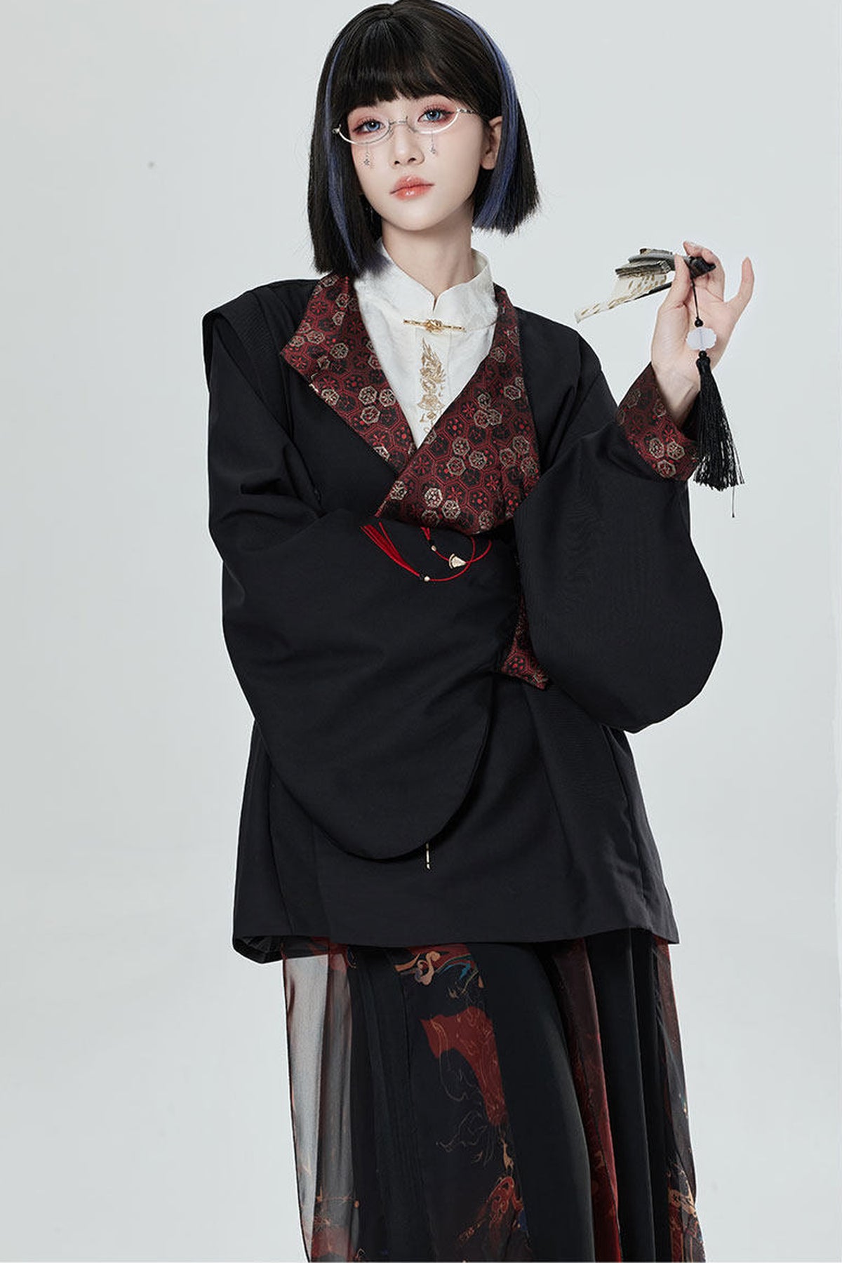 Chinese Style Embroidered Trench Coat and Pants Set-Up