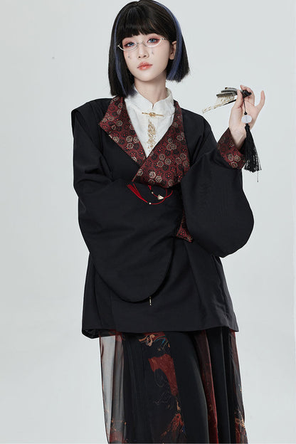 Chinese Style Embroidered Trench Coat and Pants Set-Up