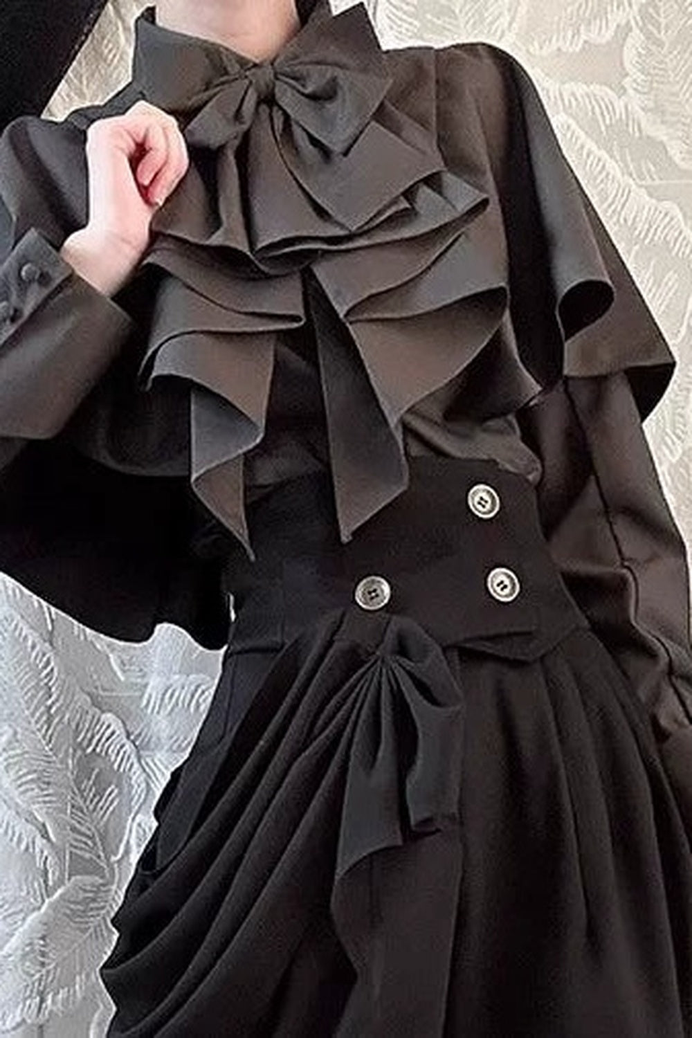 Gothic Long-Sleeved Shawl Shirt