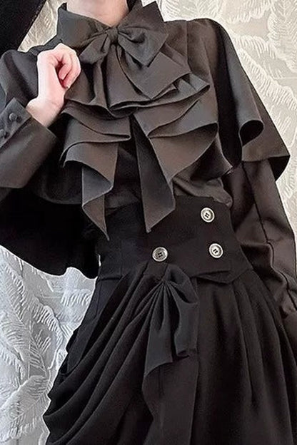 Gothic Long-Sleeved Shawl Shirt