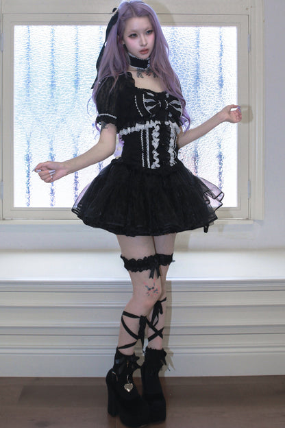 Gothic-Prinzessinnen-Rüschenkleid-Set