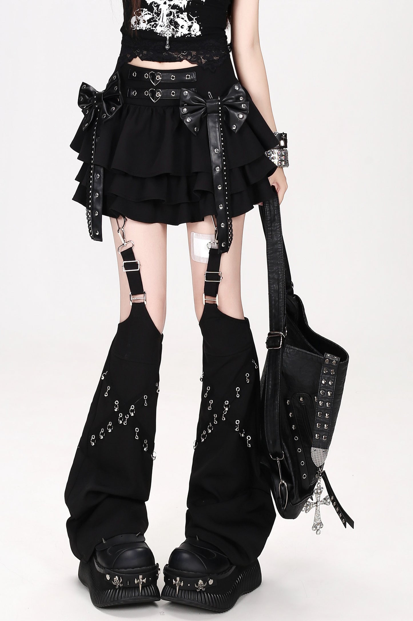 Midnight Rebel Bow Mini Skirt