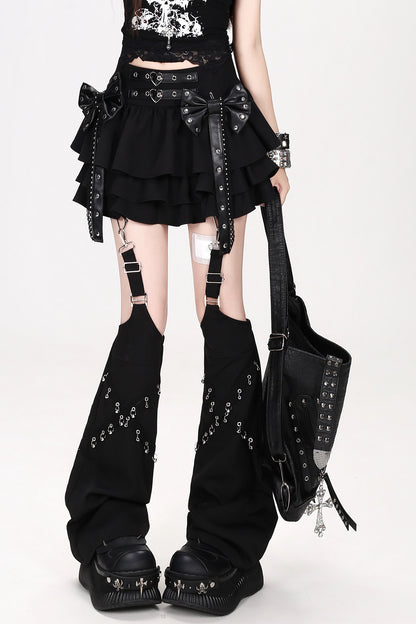 Midnight Rebel Bow Mini Skirt