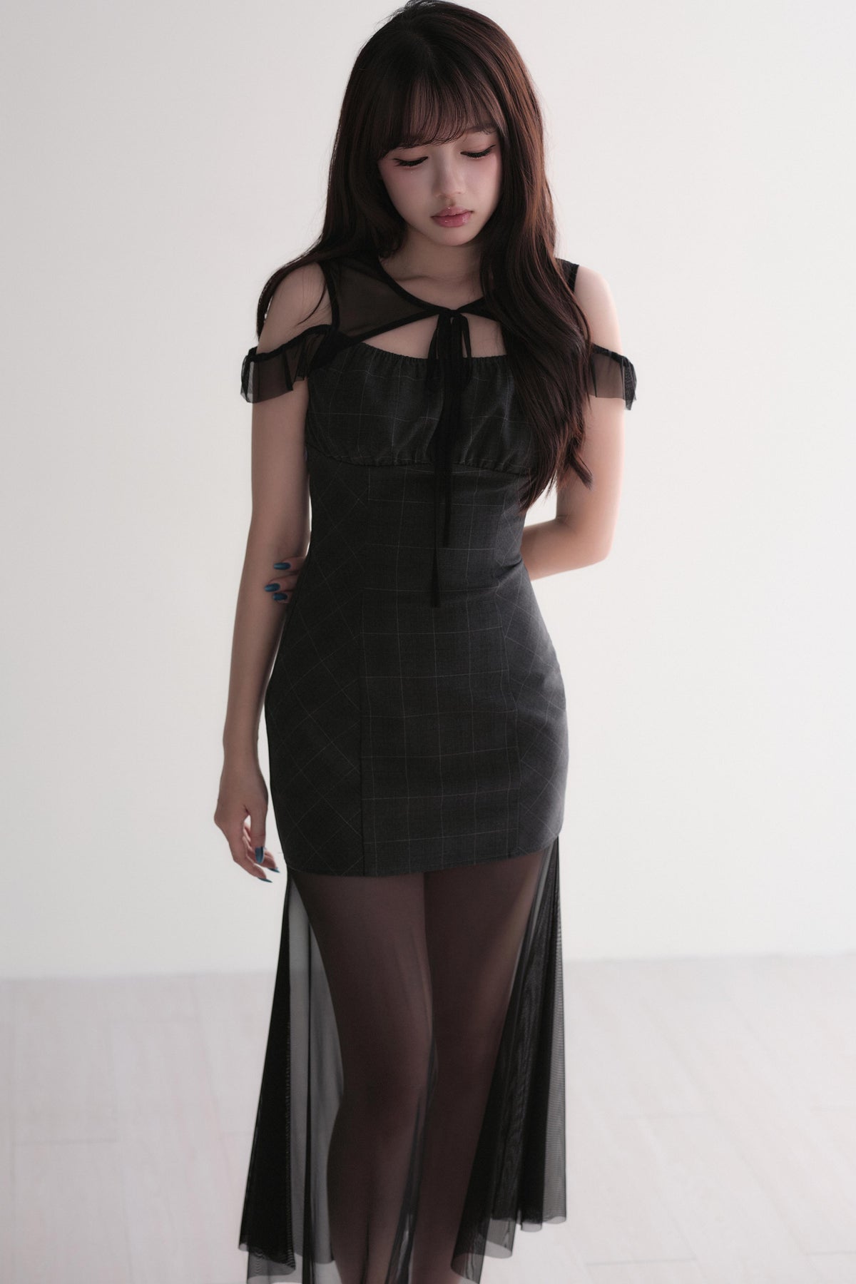 Elegant Sheer Layered Maxi Dress