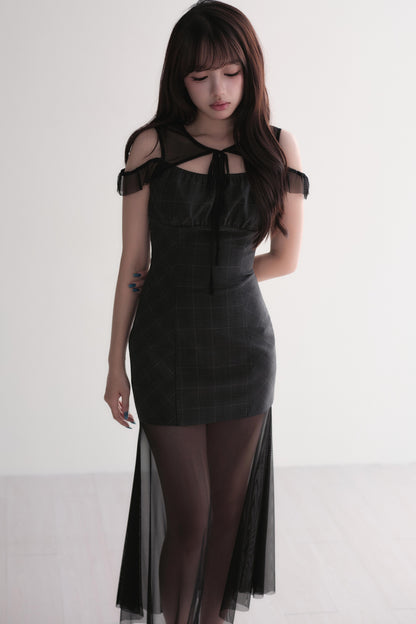 Elegant Sheer Layered Maxi Dress
