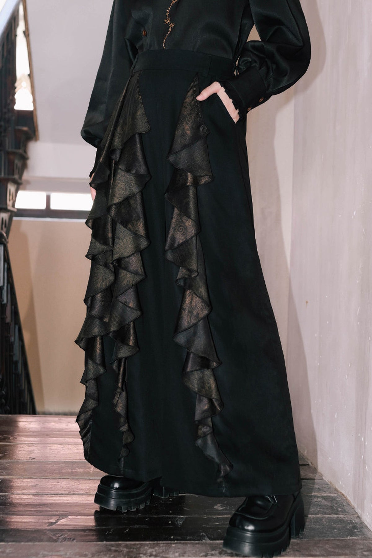 Mandala Irregular Patchwork Wide-Leg Pants