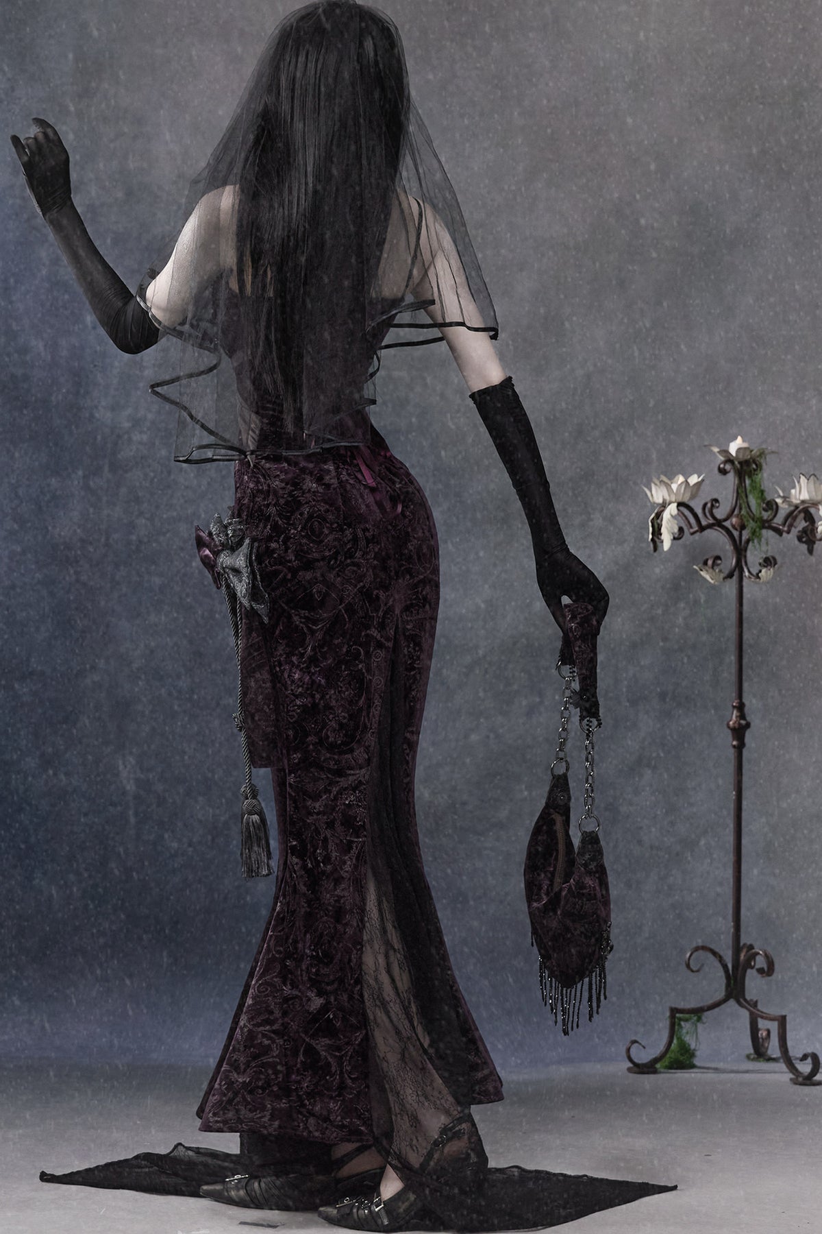 Robe sirène gothique en velours