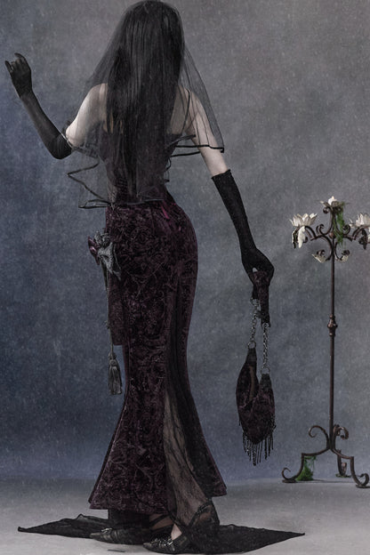 Robe sirène gothique en velours
