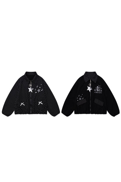Reversible Polka Dot Lapel Jacket