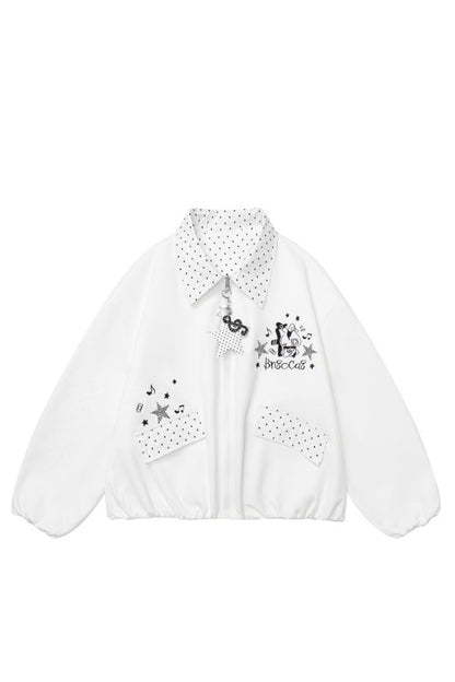 Reversible Polka Dot Lapel Jacket