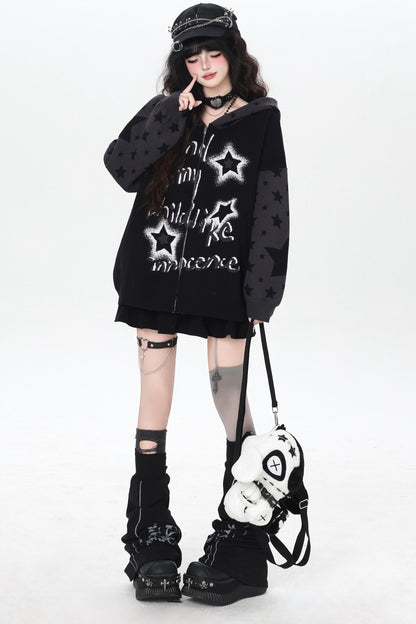 Night Stars Lantern Sleeve Cardigan