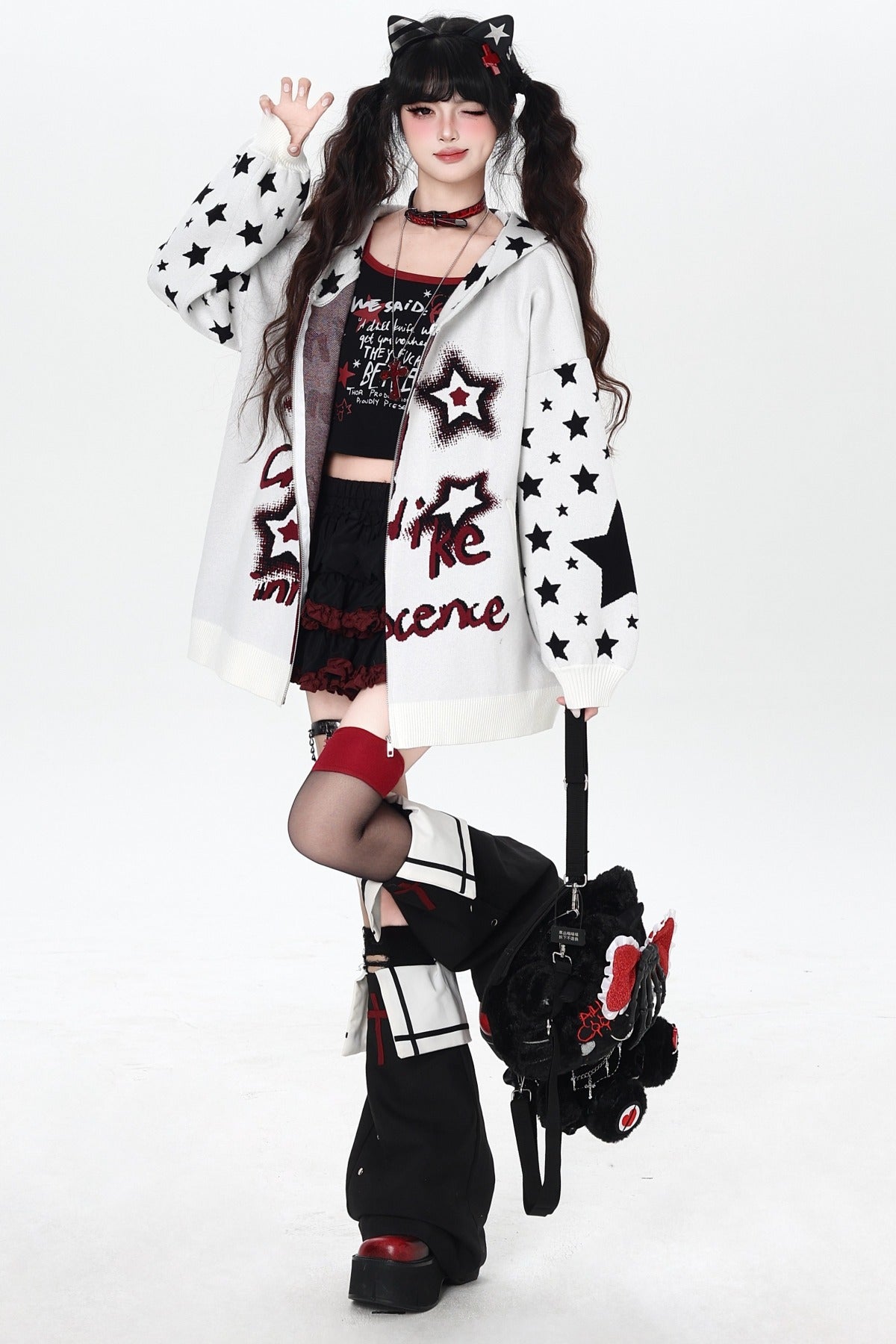 Night Stars Lantern Sleeve Cardigan