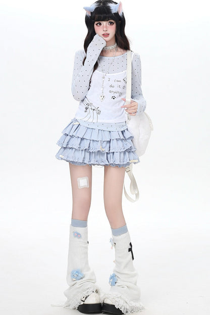 Dotted Sheer Layered Subculture Top