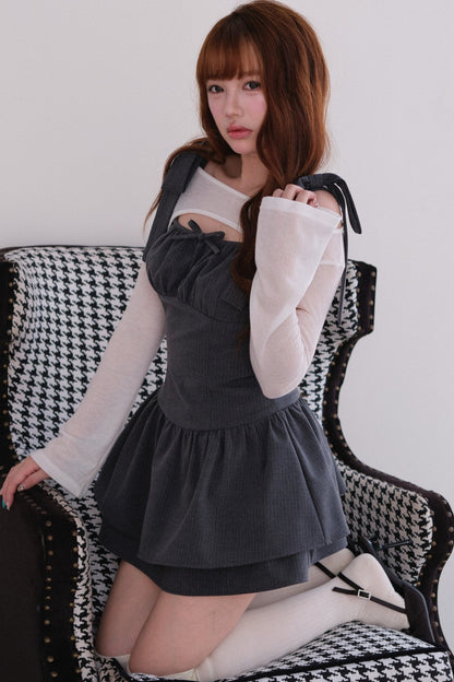[Producto en preventa] Vestido de rayas con cárdigan