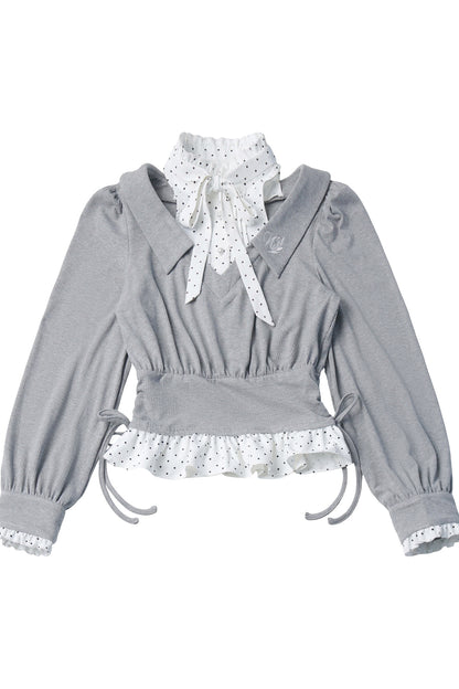 Tea Time Academy Blouse & Lace Pleated Skirt Set