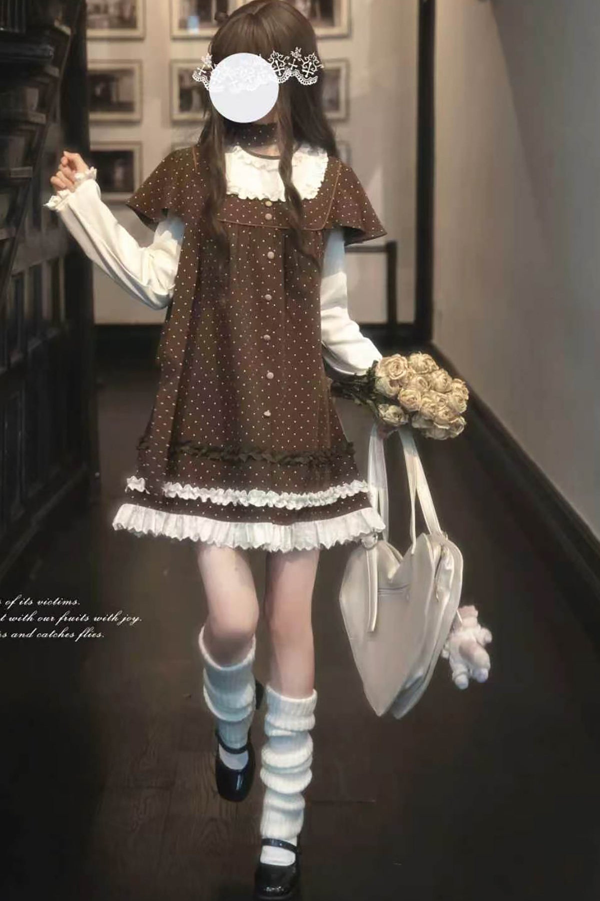 Brown Polka Dot Layered-Look Dress