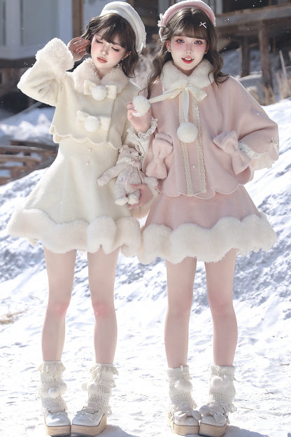 Fluffy Bow Cape and Skirt Set-Up