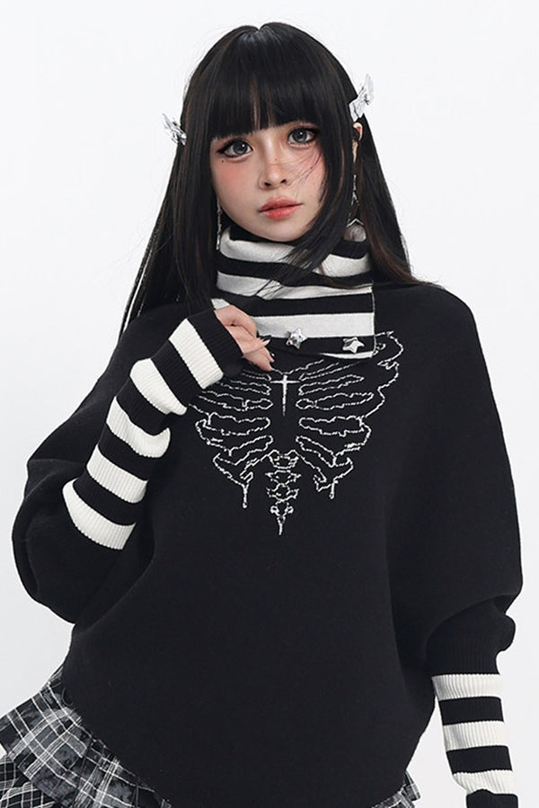 Dark Striped Turtleneck Knitwear