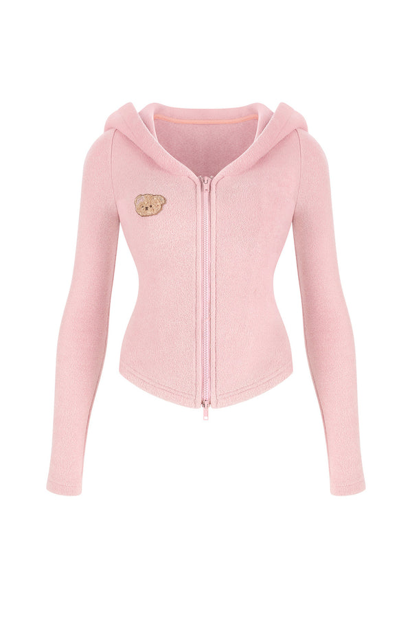 Pink Bear Long-Sleeve Cardigan And Pants Set