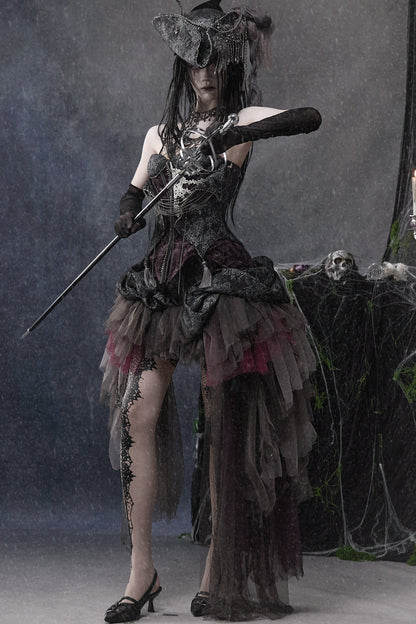Asymmetrischer Gothic-Meshrock