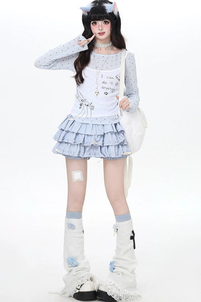 Dotted Sheer Layered Subculture Top