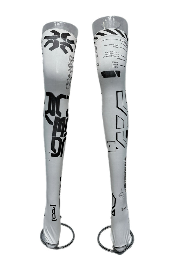 Cyber Electronic Printed Over-The-Knee Socks