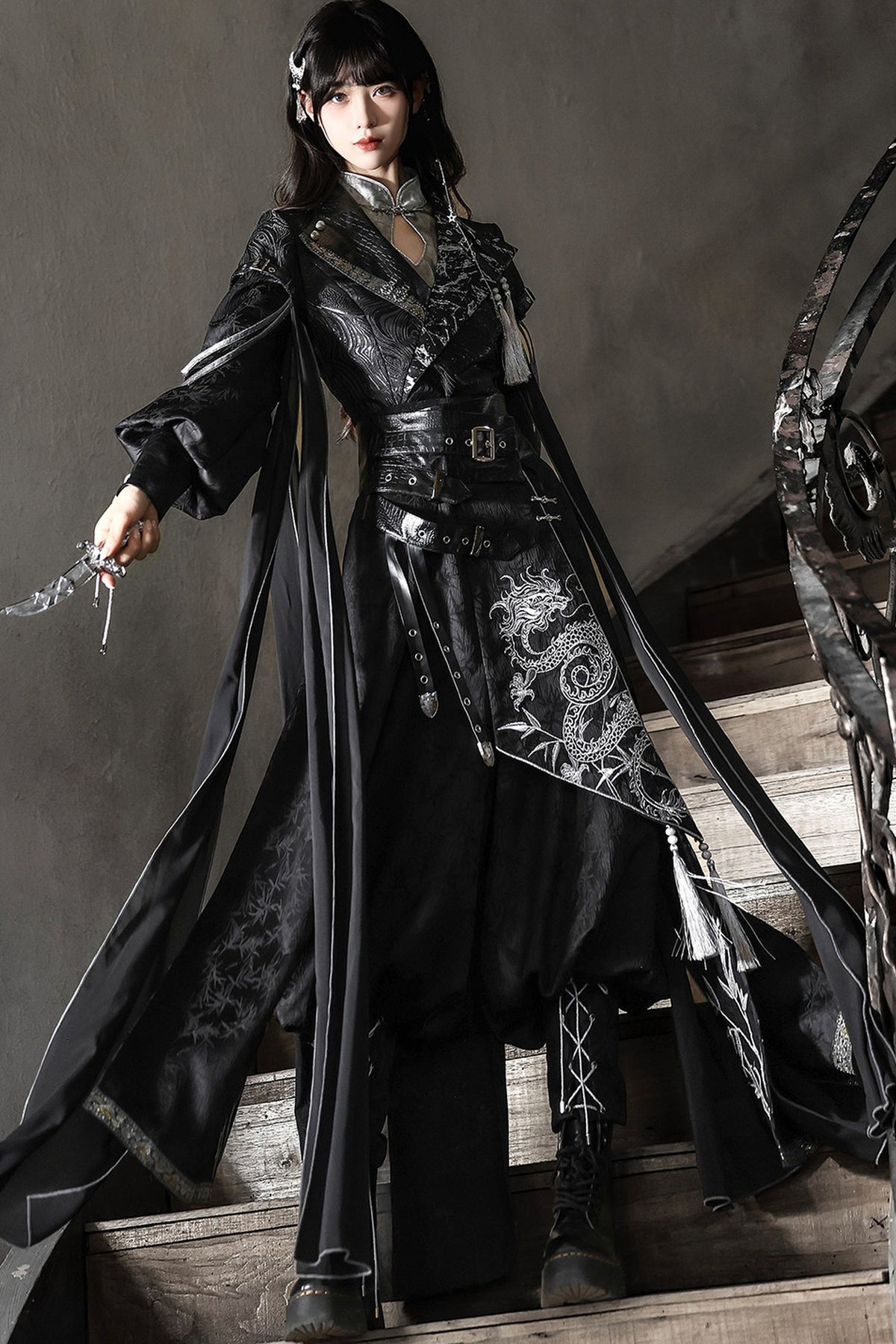 Dragon Improved Hanfu Top and Pants Set