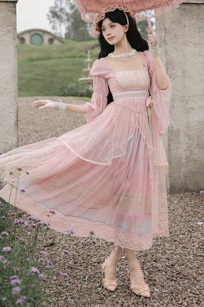 Ölgemälde-Lolita-JSK-Set mit hoher Taille