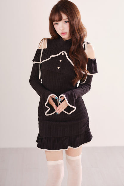 Set con abito gilet in maglia e top