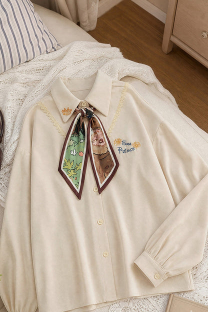 Vintage Oil Painting Knit Cardigan And Skirt